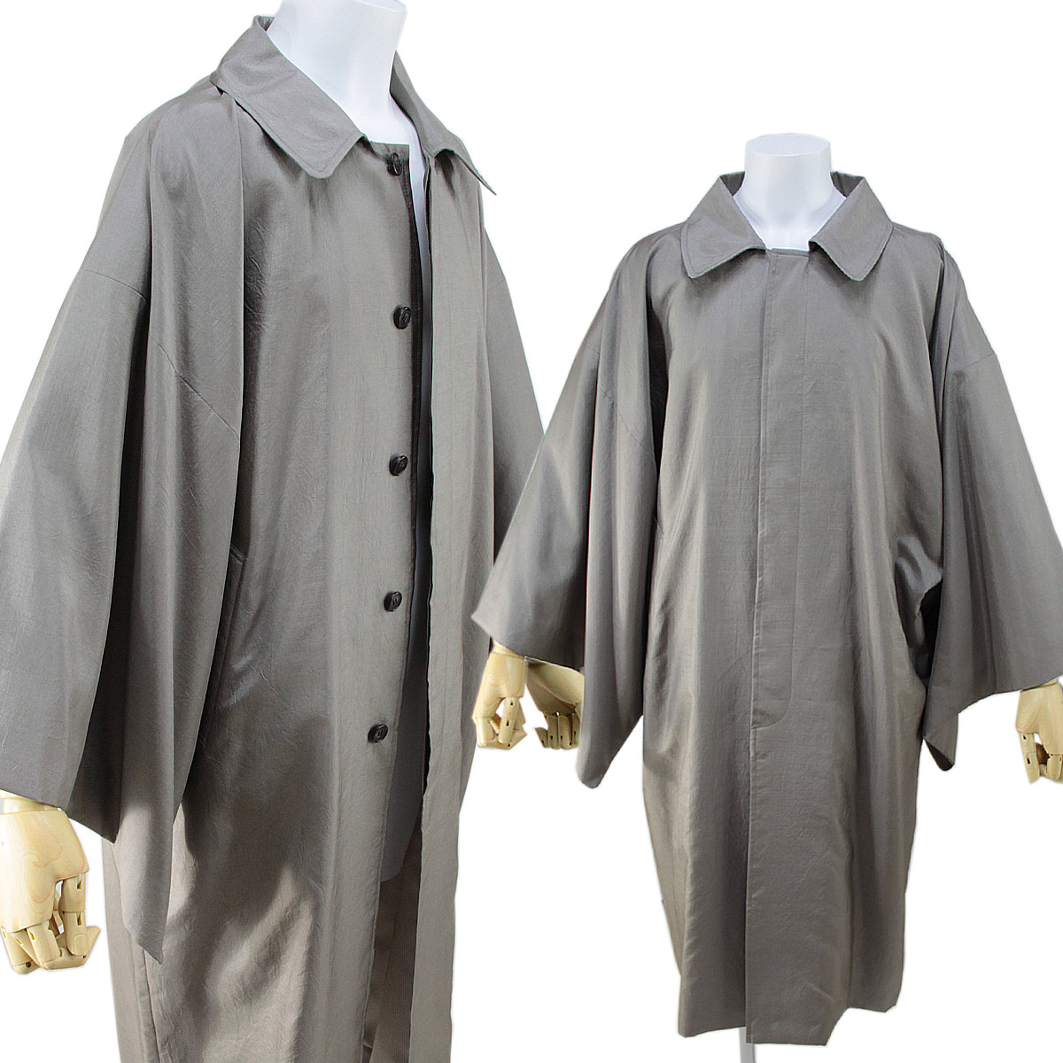  angle sleeve coat men's Japanese clothes coat polyester 100% beige M/L-size