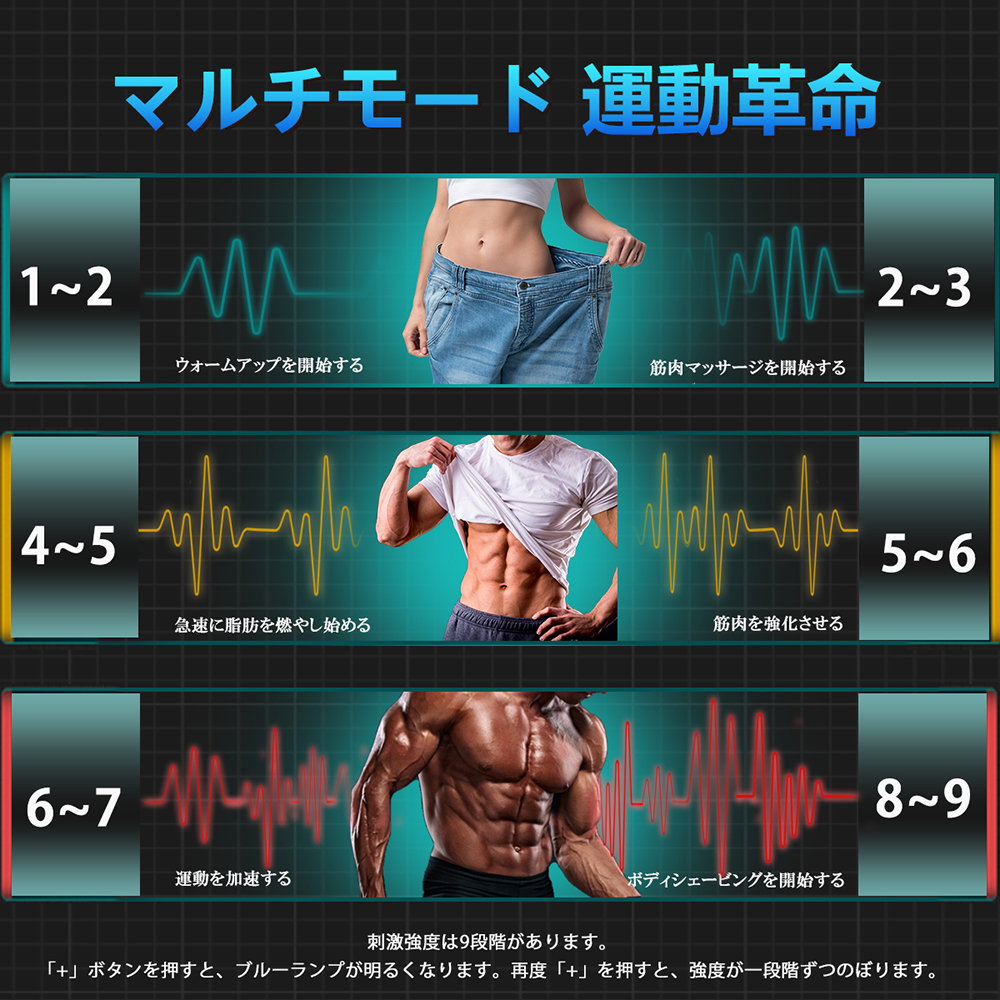 EMS.. belt diet EMS pad multifunction training .. arm .. apparatus fitness machine oscillation man and woman use 9 -step adjustment 6 mode USB rechargeable super light weight quiet sound 