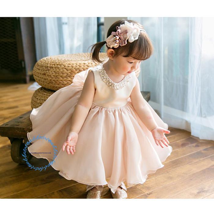  baby dress formal wedding presentation girl Kids dress child dress Kids One-piece Princess dress baby piano party no sleeve 