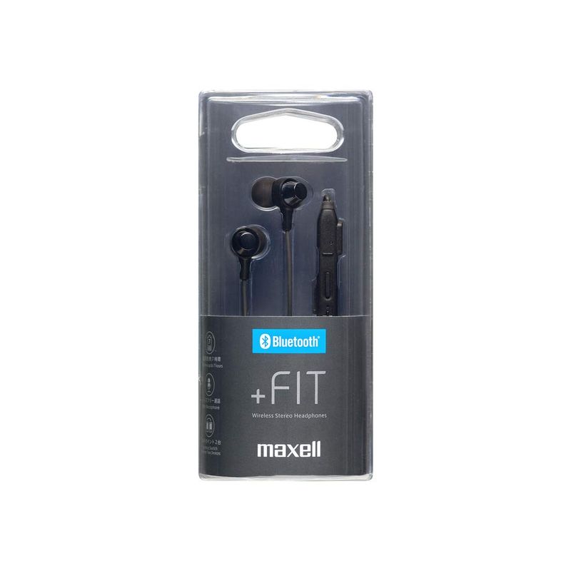 maxell Bluetooth対応ワイヤレスカナル型ヘッドホン MXH-BTC110BK ブラック イヤホン本体の商品画像