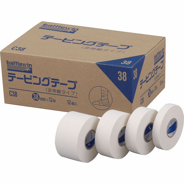 バトルウィン テーピングテープ 非伸縮 19mm×12m（24巻入）（ホワイト）CH19×1セットの商品画像