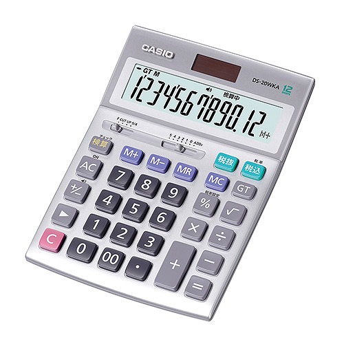 カシオ計算機 検算 12桁 本格実務電卓 デスクタイプ DS-20WKA-N ×1個の商品画像