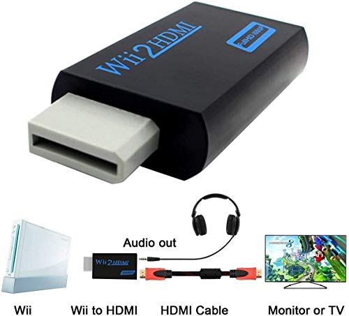 Wii hdmi конверсионный адаптор Wii to HDMI Adapter конвертер HDMI подключение .Wii.1080p. изменение мощность 3.5mm аудио (WIIHDMI корпус - черный )