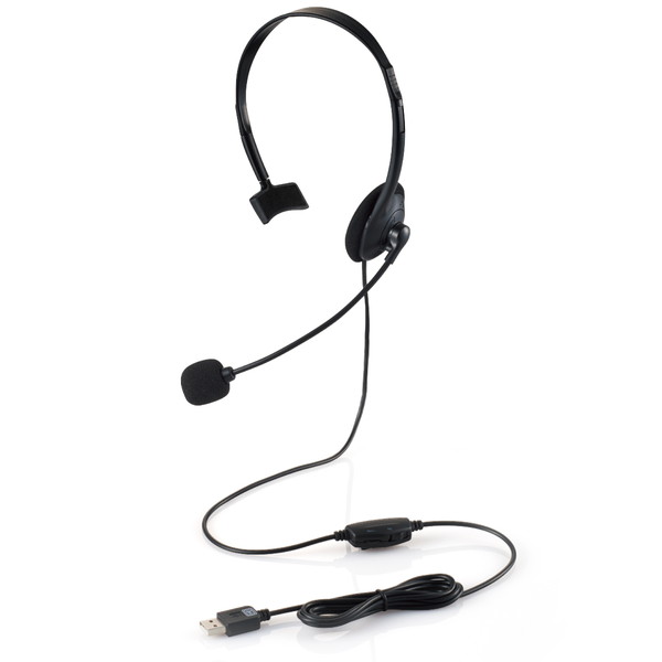 エレコム 片耳小型USB有線ヘッドセット HS-HP01MUBK（ブラック） イヤホンマイク、ヘッドセットの商品画像