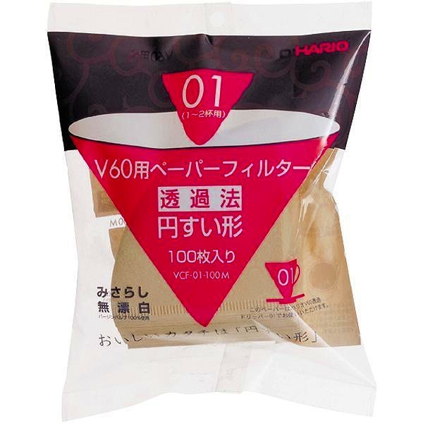 V60ペーパーフィルター01 M 1-2杯用 100枚 VCF-01-100M（ブラウン）×1個の商品画像