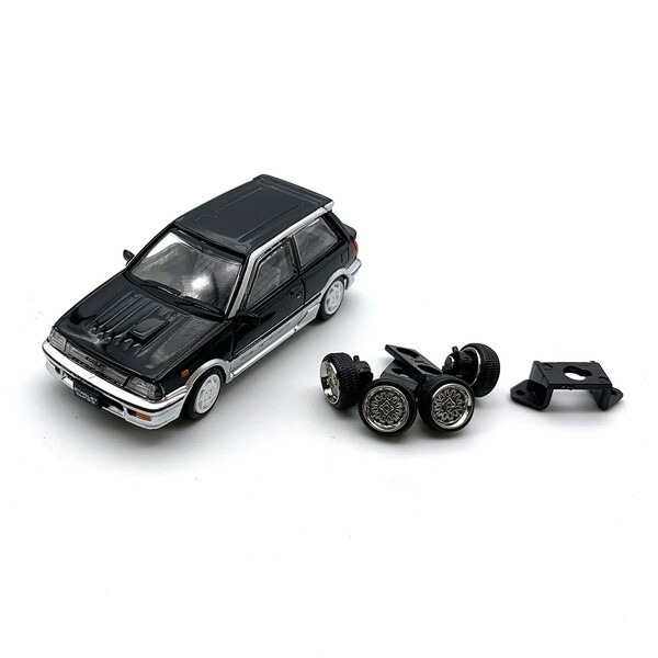ビー・エムクリエイションズ トヨタ スターレット ターボ S 1988 EP71 ブラック/シルバー （RHD） （1/64スケール ダイキャスト 64B0254） おもちゃのミニカーの商品画像