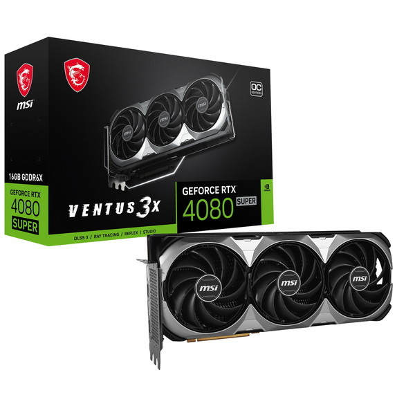 MSI MSI GeForce RTX 4080 SUPER 16G VENTUS 3X OC ブラック グラフィックボード グラフィックボード、ビデオカードの商品画像