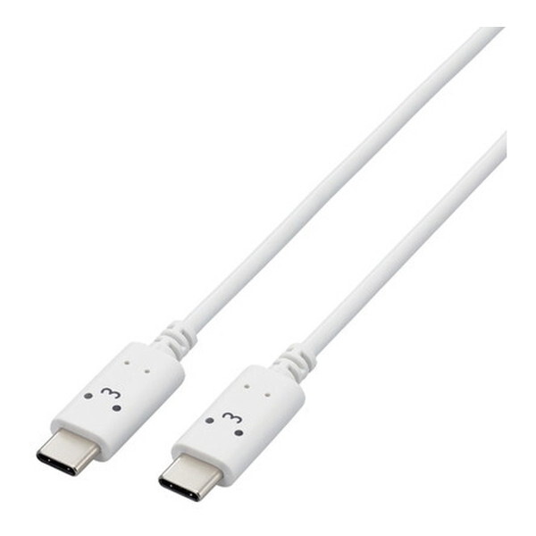 USBケーブル ELECOM エレコム MPA-CCF20WF タイプC ケーブル (Type C to C) 2m PD 60W しろちゃん (ホワイト×ブラック)の商品画像
