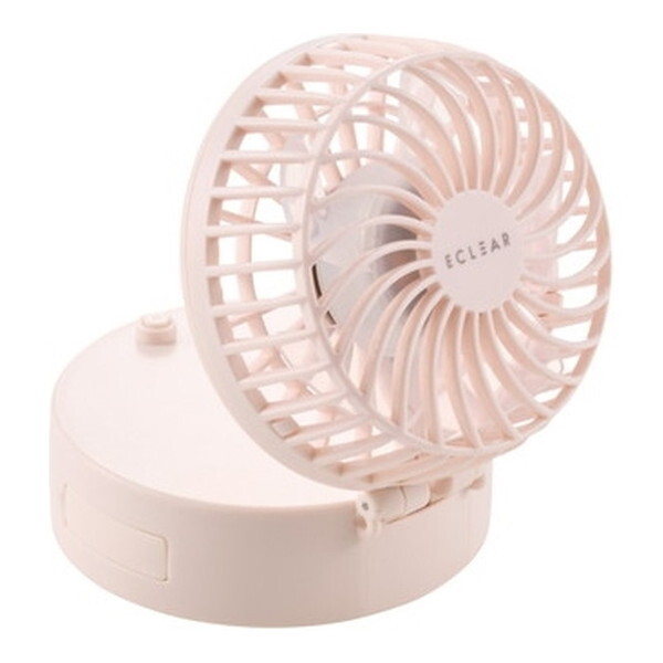 扇風機 小型 首かけ ミニファン 卓上ファン エレコム 2way USB Type-C 充電式 ELECOM 風量3段階 ミラー付 ネックストラップ付 FAN-U251PN ピンクの商品画像