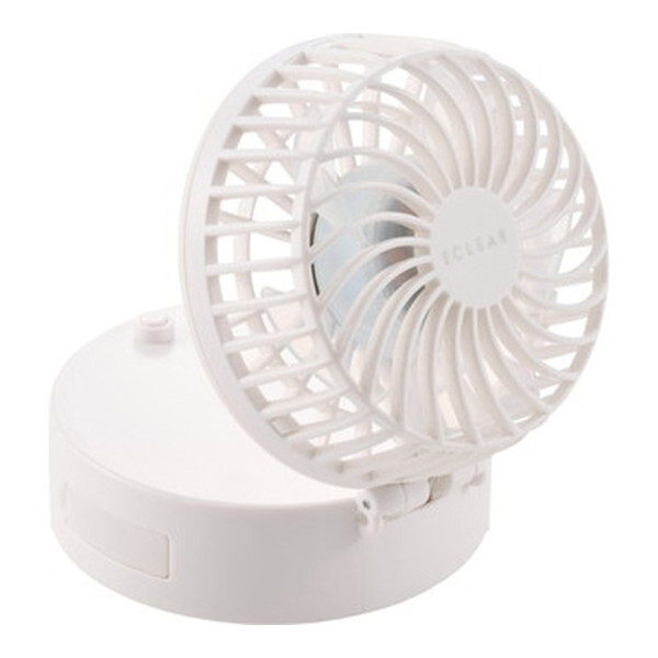 扇風機 小型 首かけ ミニファン 卓上 エレコム 2way USB Type-C 充電式 ELECOM 風量3段階 ミラー付 ネックストラップ付 FAN-U251WH ホワイトの商品画像