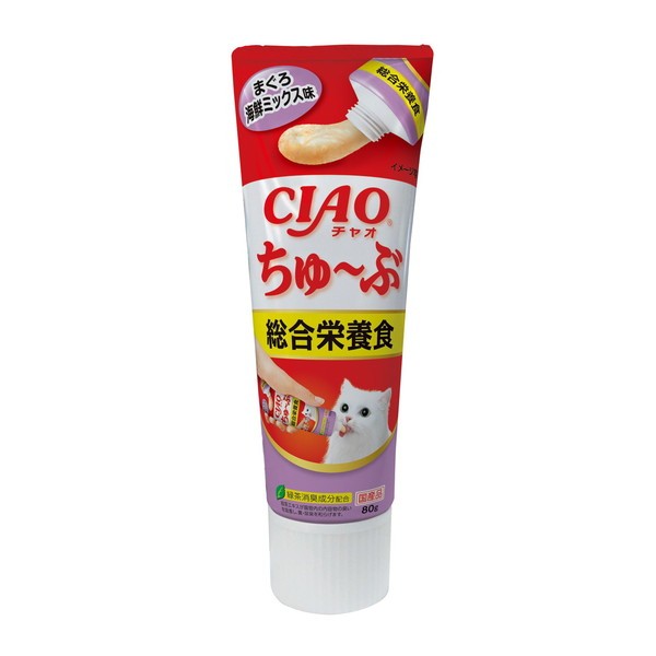 i.. pet food CIAO..~. synthesis nutrition meal ... seafood Mix taste 80g