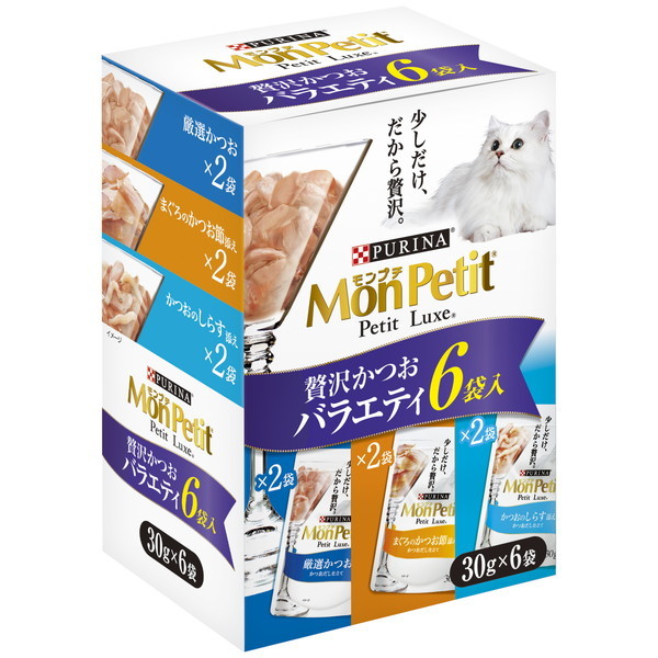 Nestle モンプチ プチリュクス 贅沢かつおバラエティ 6袋入（30g×6袋）×1箱 PURINA モンプチ 猫缶、ウエットフードの商品画像