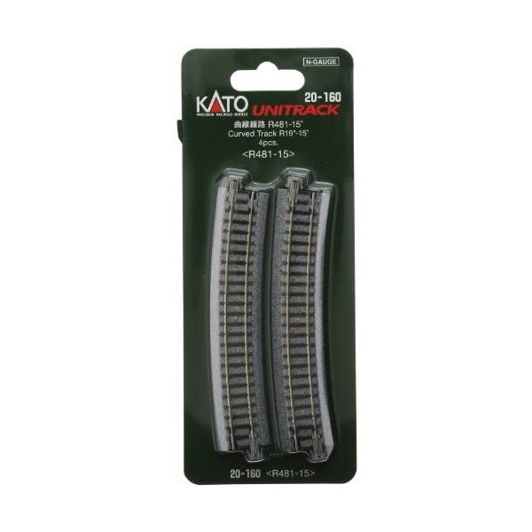 KATO 曲線線路 R481-15°（4本入） 20-160の商品画像