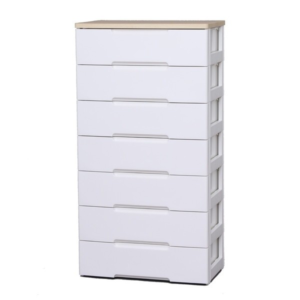 HGチェスト ウッドトップチェスト HG-727 7段（ホワイト）の商品画像