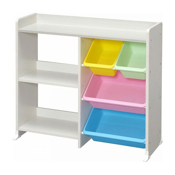 本棚付トイハウスラック W887×D347×H798mm HTHR-34 （パステル）の商品画像