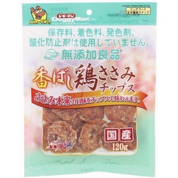ドギーマン 無添加良品 香ばし鶏ささみチップス 120g×1個の商品画像