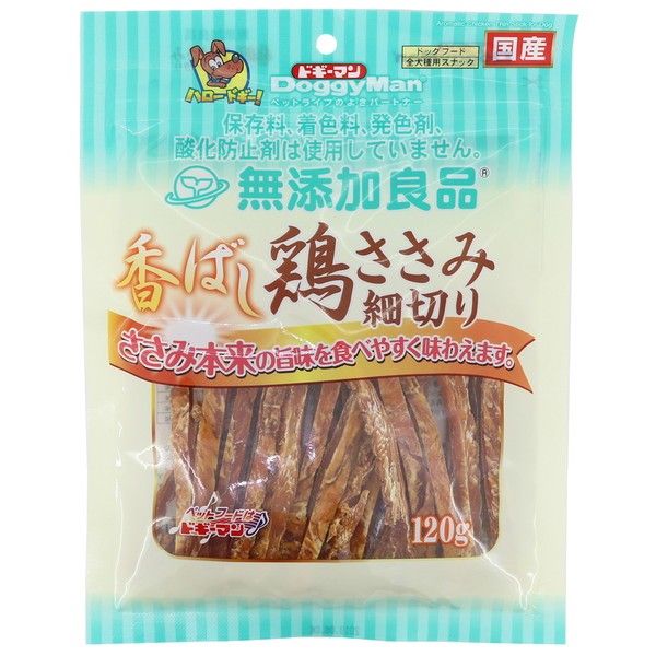 ドギーマン 無添加良品 香ばし鶏ささみ 細切り 120g×1個の商品画像