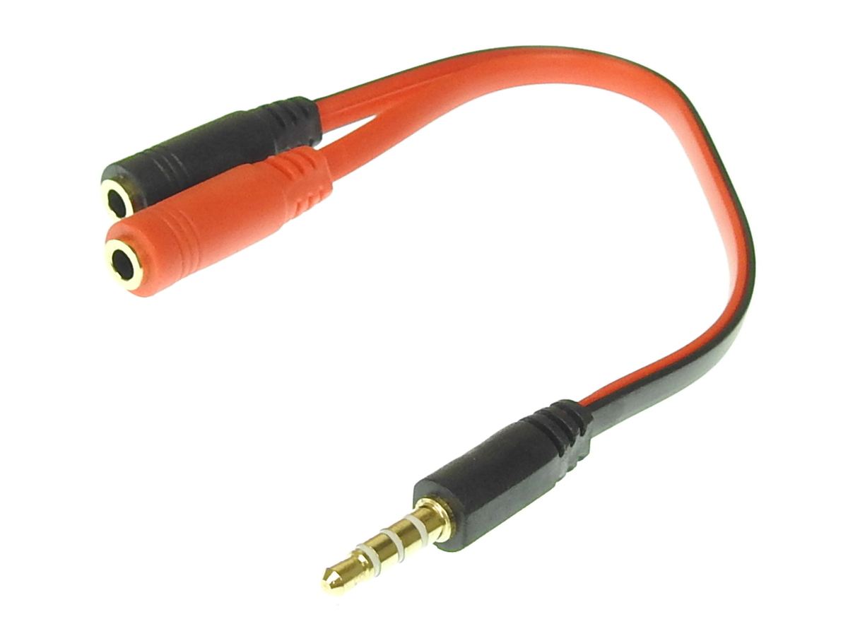 ANE stereo Mini plug 3.5mm divergence cable 4 ultimate stereo terminal . headphone . Mike . divergence female side divergence CTIA standard [OP18-RB]