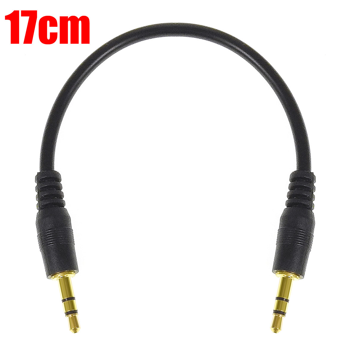 ANE stereo Mini plug cable 17cm black high quality silicon rubber [ male male ] code diameter approximately 3.8mm 3 ultimate AUX audio cable 