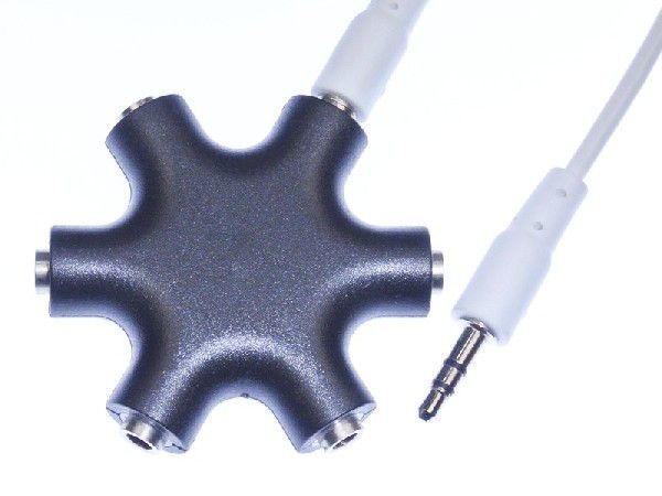  multi earphone splitter black [ earphone distributor mixing ] stereo Mini plug cable attaching audio splitter 
