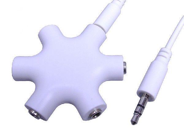  multi earphone splitter white [ earphone distributor mixing ] stereo Mini plug cable attaching audio splitter 