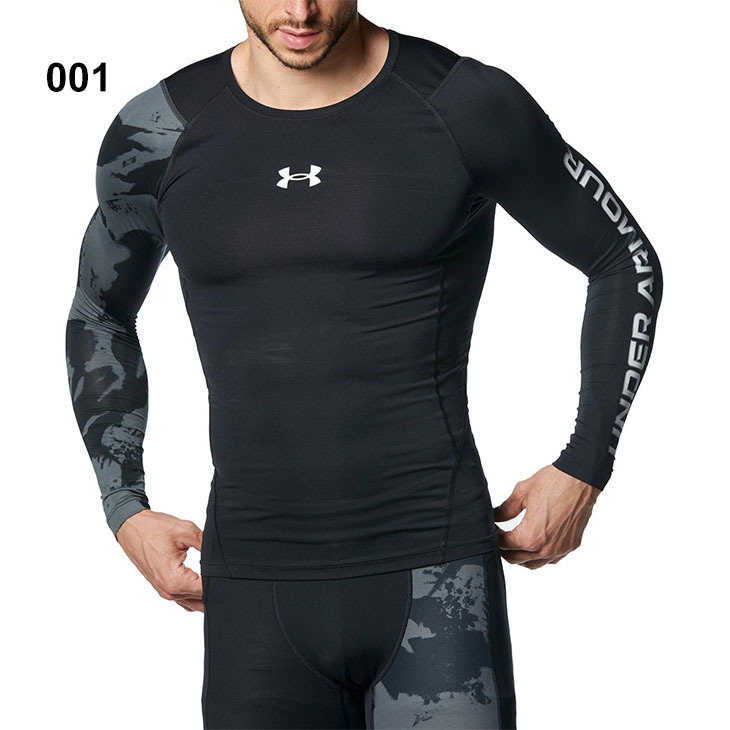  Under Armor compression shirt long sleeve men's UNDER ARMOUR heat gear training shirt . sweat speed . stretch UV cut /1381355[ returned goods un- possible ]