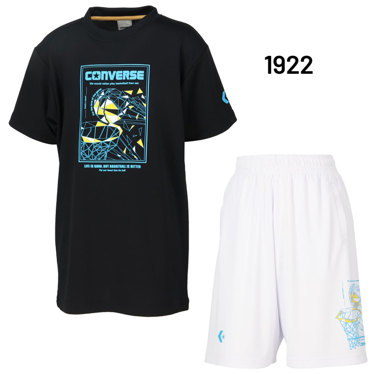  Converse Junior short sleeves T-shirt shorts top and bottom CONVERSE Kids wear 130-160cm child clothes Mini bus basketball wear /CB441353-CB441853