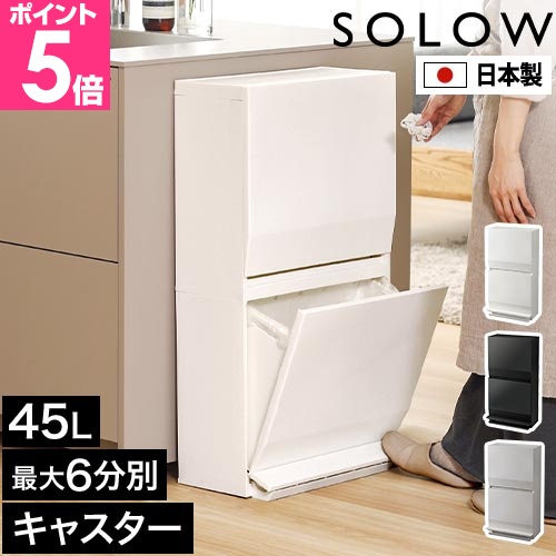 リス SOLOW 通路で使えるペダル分別ストッカー 2段 45Lの商品画像