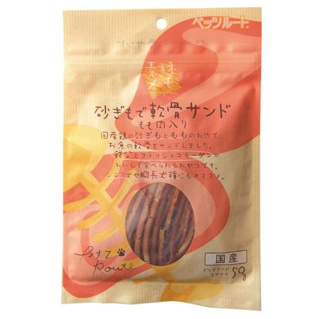 ペッツルート ペッツルート 砂ぎもで軟骨サンド もも肉入り 50g×1個 犬用おやつ、ガムの商品画像