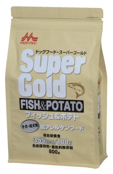 森乳サンワールド 森乳 スーパーゴールド フィッシュ＆ポテト 子犬・成犬用 800g×1個 Super Gold ドッグフード ドライフードの商品画像