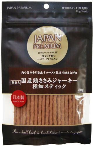 アスク アスク ジャパンプレミアム 国産鶏ささみジャーキー 極細スティック 80g×1個 犬用おやつ、ガムの商品画像