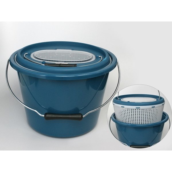  taking advantage scad bucket 10L pastel blue inside basket attaching fishing gear 