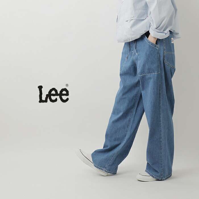  Lee Lee relax painter's pants ll8004-same1 женский Denim легкий свободно талия резина ... casual легкий 2025ss новый продукт 