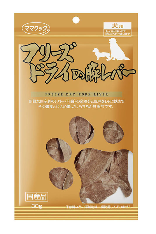 ママクック ママクック フリーズドライの豚レバー 30g×1個 犬用おやつ、ガムの商品画像