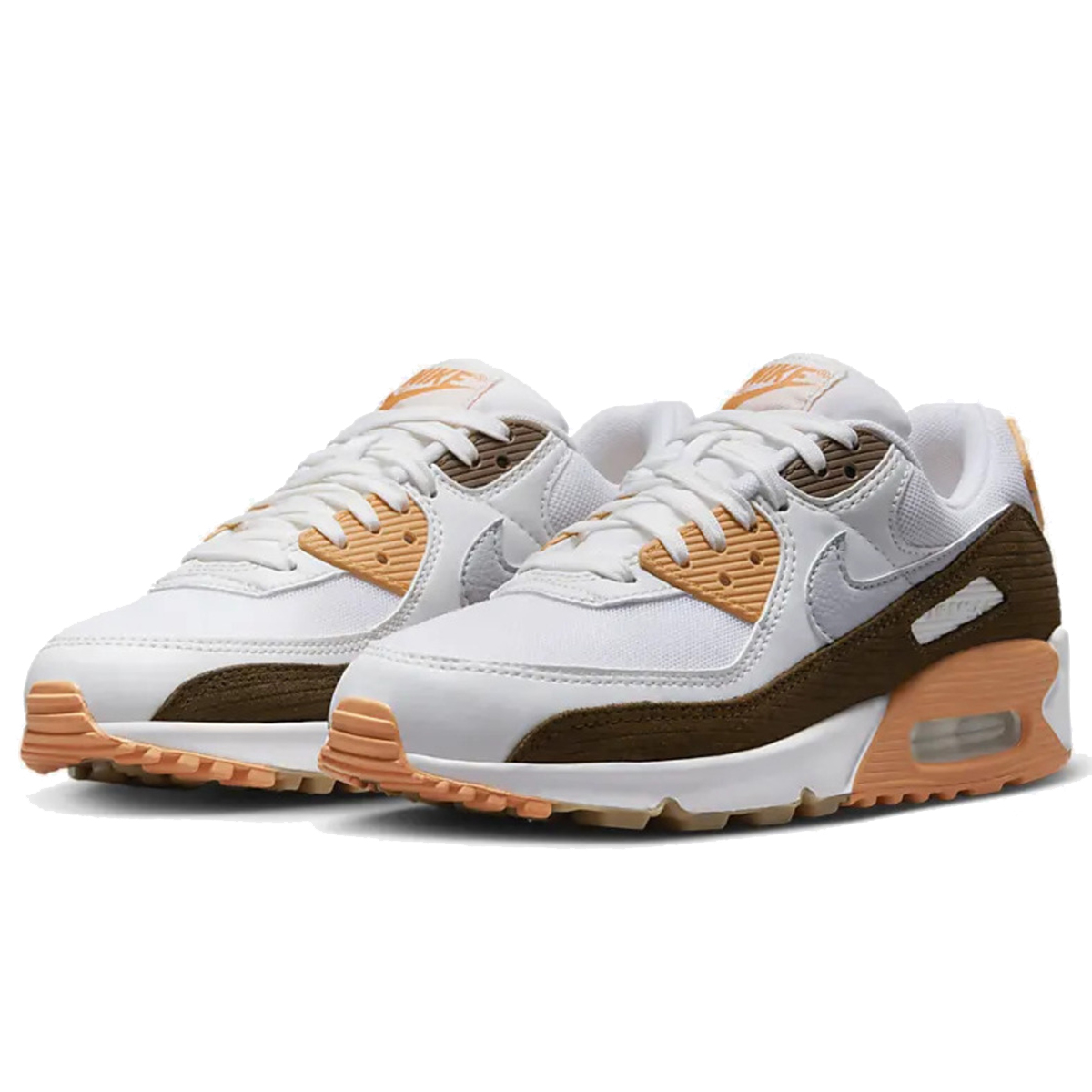 WMNS AIR MAX 90 SE "CORDUROY" DZ5379-100 （ホワイト/サミットホワイト/オレンジトランス/ピュアプラチナム）の商品画像
