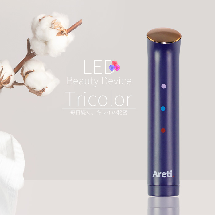Areti Areti Tricolor リフトアップ むくみ 美肌 電池式 光美顔器 b1708IDG 美顔器