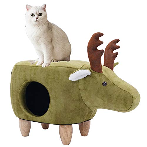  pet house stool - multi-purpose cat house elk cat bed pet bed small pet house holiday house cat holiday house tool un- necessary construction easy load 150 kilo (L elk green )