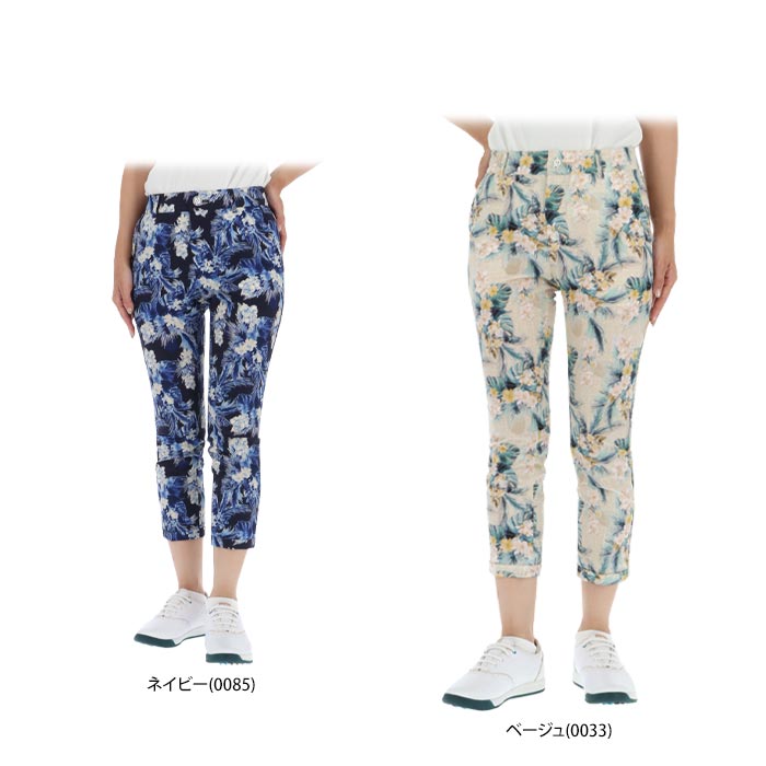  price cut goods ZOY lady's botanikaru flower print mesh cloth cropped pants 071578401 Golf wear 90%OFF special price have .. Golf 