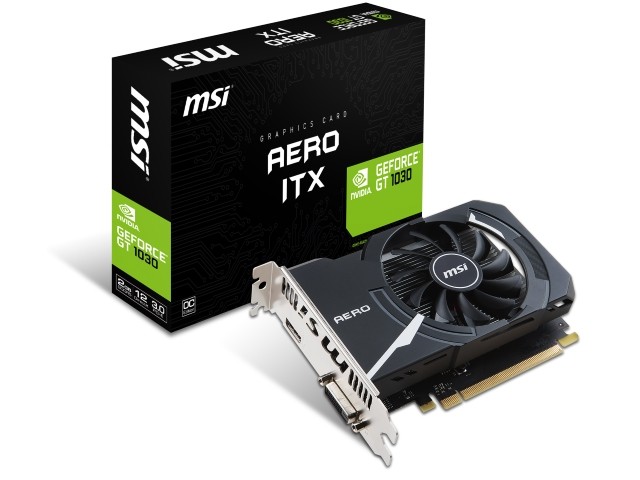 MSI GT 1030 AERO ITX 2G OC グラフィックボード、ビデオカード - 最