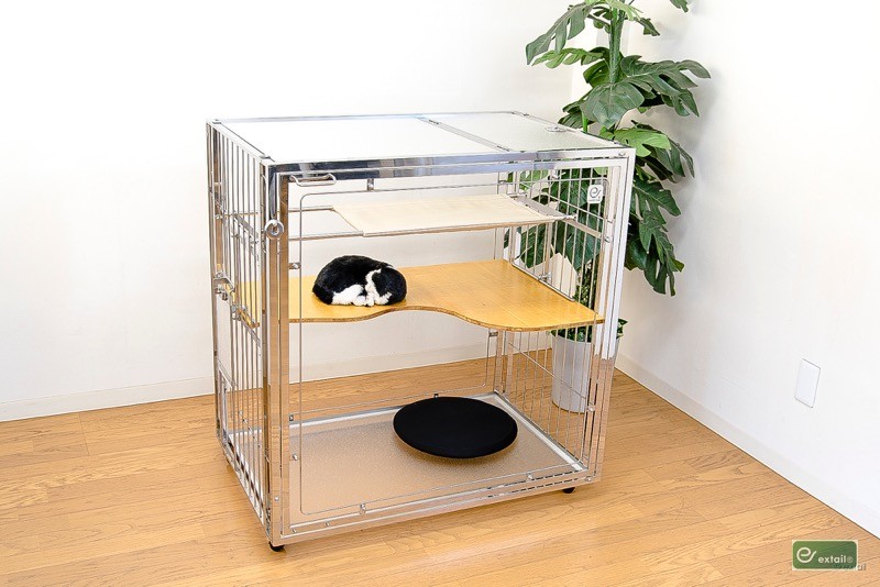 ALL stainless steel cat cage W90xD60xH90 cm cat custom-made 9M slim clear s Roo SPARKLE extailek stay rucat inn