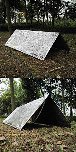 Yuuming 2 pieces set emergency shell ta- for emergency tent disaster prevention evacuation supplies aluminium protection against cold disaster prevention insulation earthquake ground . tsunami measures simple light weight rope attaching 240x150x90cm (.