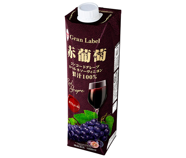 スジャータめいらく グランラベル 赤葡萄 紙パック 1L×6 Gran Label フルーツジュースの商品画像