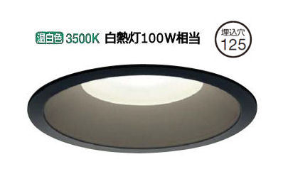 大光電機 LEDダウンライト （温白色） DDL-5007ABG （黒） ダウンライト、LEDダウンライトの商品画像