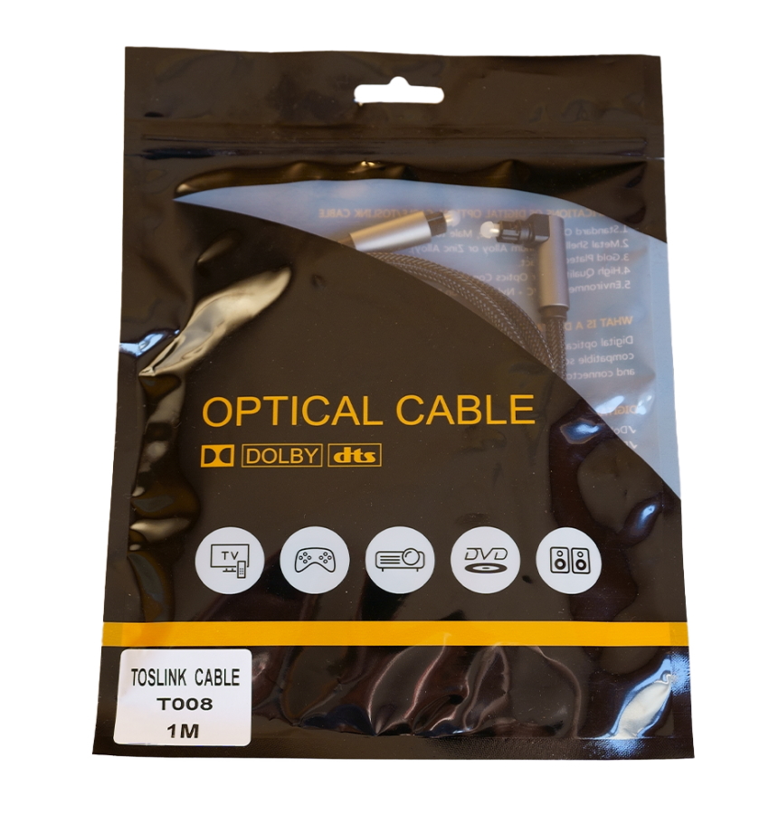  optical digital cable L type 1m audio cable light cable SPDIF TOSLIN rectangle plug 360° rotation 