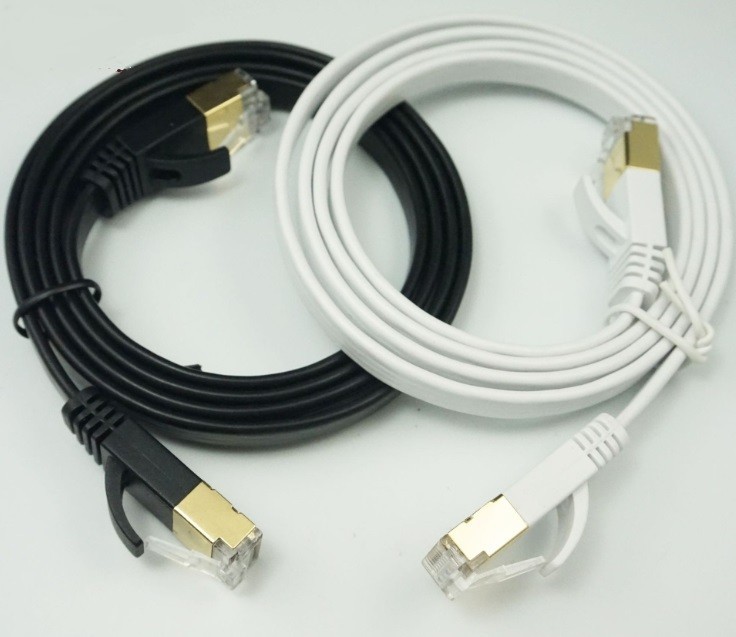 LAN кабель CAT7 5m Flat 10 Giga соответствует защита кабель тонкий позолоченный коннектор ушко поломка предотвращение 