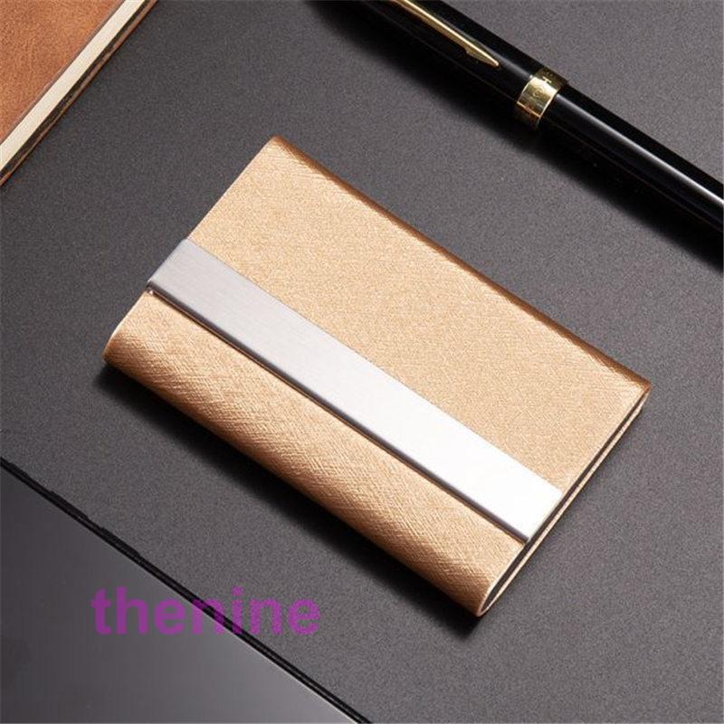  card-case thin type men's stylish businessman card-case stainless steel slim leather leather business card case card-case high capacity present gift 