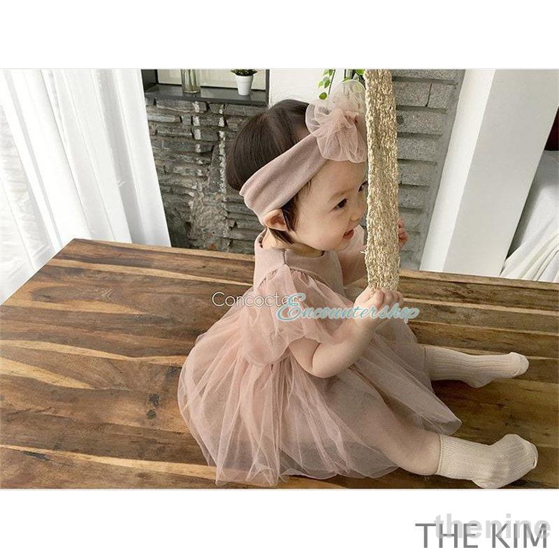  baby One-piece детский комбинезон короткий рукав 60 70 80 осень лето платье для церемоний chu-ru лента для волос имеется детское платье девочка свадьба формальный 