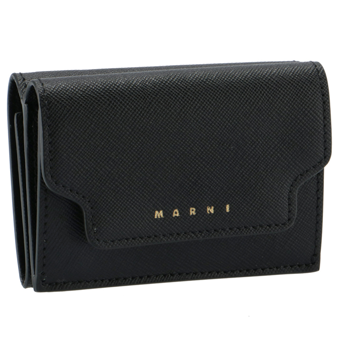 MARNI マルニ サフィアーノレザー製 三つ折りウォレット PFMOW02U07 LV520 Z360N（ブラック） レディース三つ折財布の商品画像