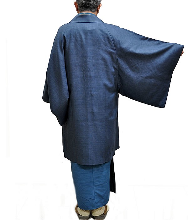  угол рукав пальто 9 maru ki. шелк шерсть - металлический темно-синий цвет /M размер -100 номер [ 0604-062 ] японский костюм мужской мужчина мужской джентльмен защищающий от холода зима подарок подарок подарок шерсть шелк 