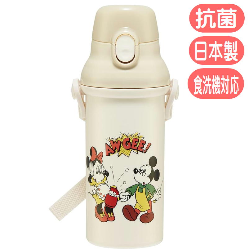スケーター 抗菌食洗機対応直飲みワンタッチボトル 0.48L PSB5SANAG ミッキー＆フレンズ 子ども用水筒の商品画像